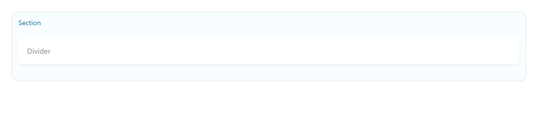 Divider on the Page Builder canvas